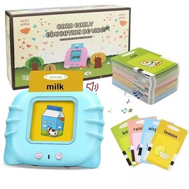 TOYNEST Smart Early Education Flash Cards Talking Device Toy Learning Words Shapes Animals Nature Colours, insert Card Machine Pre School Montessori 3 4 5 6 Years Old Toddlers Kids Children (Blue)