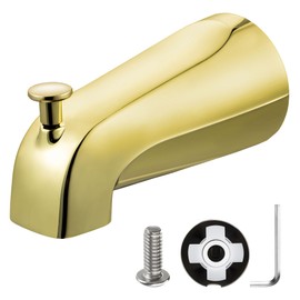 1 Pack Slip on Tub Spout with Diverter, Compatible with American Standard 8888026.002 Tub Spout, Bathroom Bathtub Faucet, Fits 1/2" Copper Water Tube(5/8" Dia), 5/32" Hex Wrench (Polished Brass)
