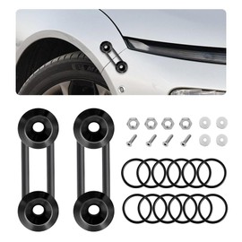 KVAEY Bumper Quick Release, JDM Front Rear Bumper Fasteners with Stainless Steel Screw Rubber O-Ring Washers, Universal Car Bumper Quick Release Tabs Trunk Bend Fenders Holders Kit (Black)