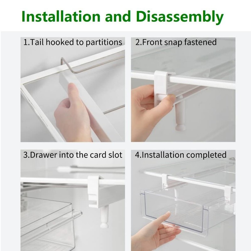 vacane Fridge 28 Egg Drawer Pull Out,Clear Egg Holder Tray
