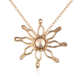 JBAERD Sun Necklace Moonstone Pendant Natural Gemstone Healing Crystal Protection Necklaces Birthday Valentine's Day Good Luck Flower Dainty Jewelry Gifts for Women