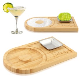 LVOERTUIG Margarita Salt Rimmer Set for up to 5" Rims,Wood Glass Rim-mer,Salt Rimmer for Cocktails,Margarita Rim-mer Set w/Bowl & Room,Bartender Accessories for Cocktail and Margarita