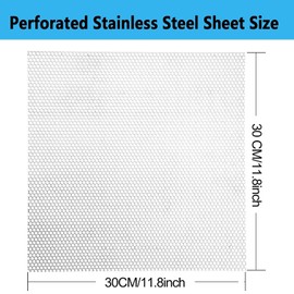 Perforated Metal Sheet - Perforated Stainless Steel Sheet, 11.8" x 11.8" Stainless Steel Preforated Sheet, 0.12" Hole, 0.059Thickness