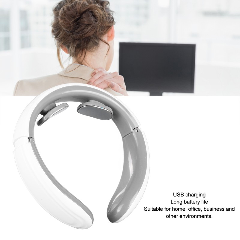 Electric Pulse Neck Massager Vibration Heat 3D Fitment Reduce Fatigue