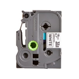 Brother Genuine Tze-241 Laminated Tape, Black on White, 18mm x 8m