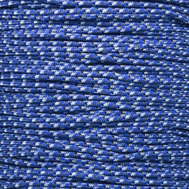 PARACORD PLANET Tactical Nylon Cord 275 LB Tensile Strength 5 Strand Core Paracord Spools - 250 Foot and 1000 Foot Size Options (Bucky Blue Camo, 250 Feet)