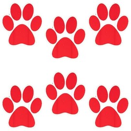 Fun Express Red Paw Print Yard Signs, 8" x 8 1/2", Perfect for Pet Lovers, Events, and Celebrations, Durable Outdoor Decoration - 6 Pieces