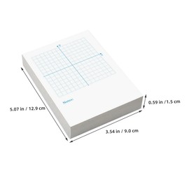 TEHAUX 4pcs Xy Coordinate Notepad with Dual-Sided Design for Math Exercises Sturdy Graph for Drawing and Writing for Students and Educators