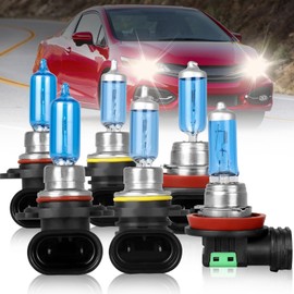 NSDXCT For Honda Civic 2006-2013 Sedan 2014-2015 Headlight Bulbs 9005 High Beam+9006 Low Beam+H11 Fog Light Bulbs Combo, Super Bright Halogen Front Light Car Replacement Bulb, Plug and play, 6 PCS