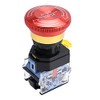 APIELE 22mm 1NO 1NC Red Metal Head Mushroom Emergency Stop Push Button Switch 600V 10 Amp (Type A)