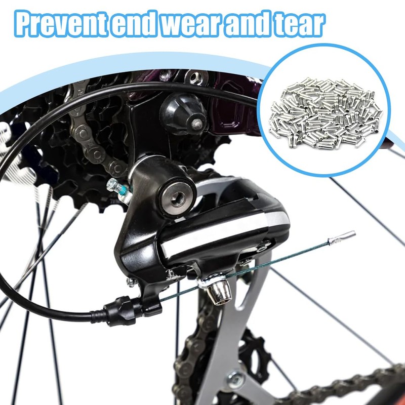 SGERUFZ 100 pieces end sleeves, bicycle end cap, end sleeve,