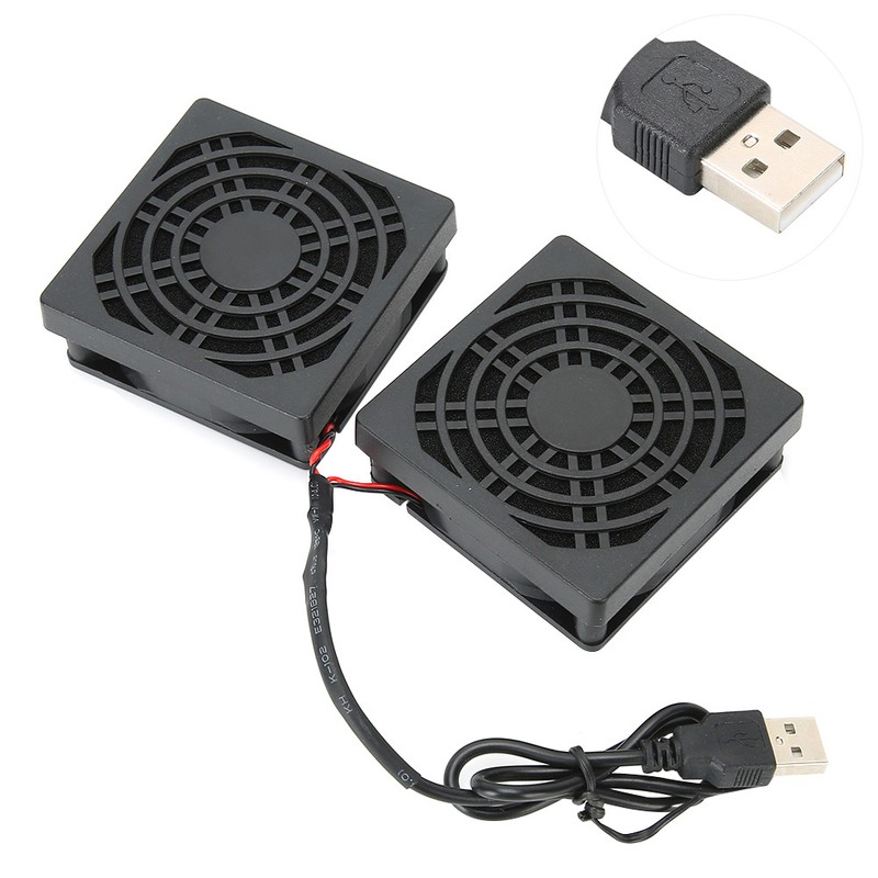 Computer Router Fan with Dust Cover USB Power Heat Dissipation