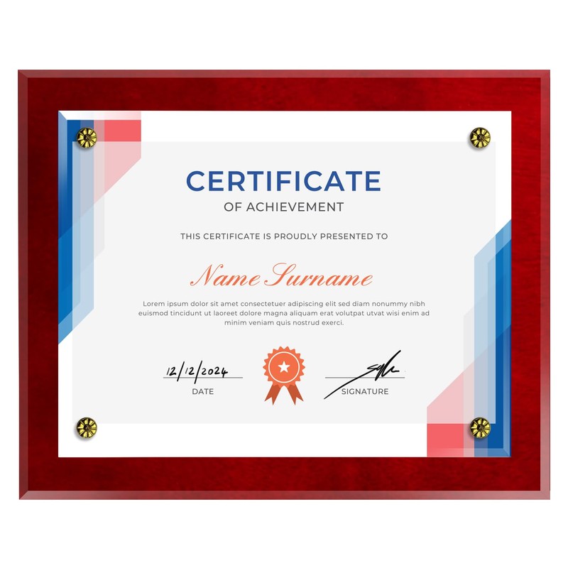 Classic Awards Certificate Holder Award Plaque - Certificate Holder -