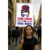 Stars Stripes And Equal Rights Protest Sign, Anti-Trump Resistance, Political