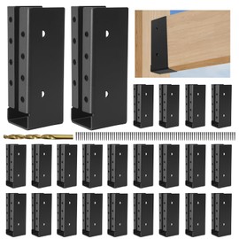 Concealed Joist Hanger 24PCS,2"x6" Outdoor Concealed-Flange Joist Bracket,2"x4" Railing Brackets,Q235B Steel Powder-Coated Framing Bracket Fit for Beam,Swing, Handrail,Fence