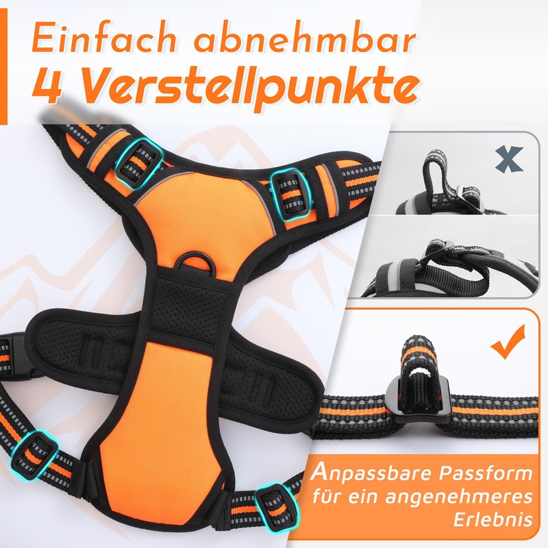 Eagloo Dog Harness for Medium Dogs, Anti-Pull Dog Harness with