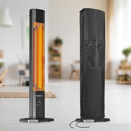 Andacar Patio Heater Covers for HAIMMY 42in Heater, Waterproof Outdoor Electric Heater Cover with Zipper Heavy Duty Storage Cover for Patio Outside Home Use - 10.2"L×12.6"W×41"H, Black