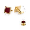 Wynamleri burgundy cufflink studs, golden dinner shirt buttons and cuff