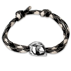 Ernestine - Bracciale da motociclista da uomo regolabile con cordino in acciaio inossidabile - gioiello casco da motociclista uomo, donna, idea regalo per motociclista - accessorio per motociclista