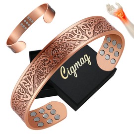 Cigmag Lymphatic Drainage Magnetic for Men Pure Copper Adjustable with Gift Box, Copper