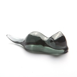 SeventyTwo Kitten Style Glass Pen Support, Decorative Pen Rest for Writing Desk, Black