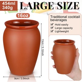 Gejoy Cantaritos De Barro Mexicanos 16 oz Cantaritos Shooters Pottery Taco Tuesday Mexican Clay Cup Fiesta De Barro Mexicanos Cocktail Cups Cocktail Glasses for Margaritas Mojitos(20 Sets)