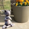 Buddha Cat Statue Zen Prayer Pose Home Memorial Decor Meditation