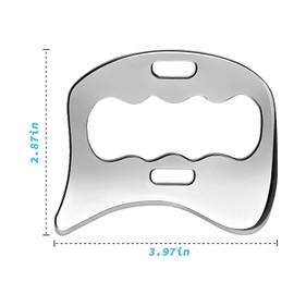 HEALTHANDWEALTH™ Premium Stainless Steel Gua Sha Tool – Metal Gua Sha for Face, Neck & Body – Reduces Puffiness, Firms Skin, Relieves Tension, Supports Lymphatic Drainage – 85g (Silver - Punch Shape)