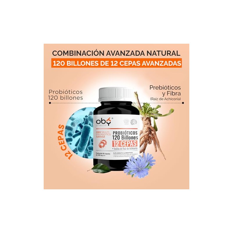 Probioticos 120 Billones Cepas Prebioticos Oby Multi Probiotics Además Contiene