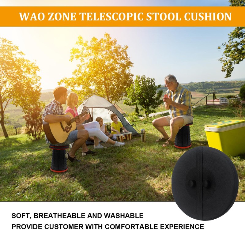 WAO ZONE Telescopic Stool Cushion, Round Thickened Folding Seat Cushion