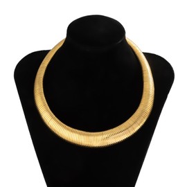Chunky Gold Necklace Snake Necklace Gold Collar Necklace for Women Round Choker Necklaces Statement Necklace Chunky Silver Necklaces for Women