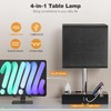 Fully Dimmable Bedside Lamps for Bedroom with USB C Ports,