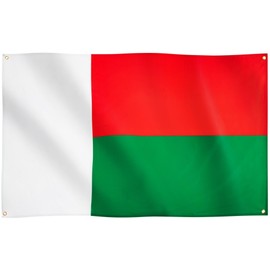 Runesol Madagascar Flag, 91x152cm, 3ft x 5ft, 4 Grommets, Eyelet In Every Corner, Madagascan Flag, Madagasikara, Premium Flags, Inside, Outside, Vivid Colours