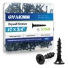 GVAKMM 0.75LB (305pcs),#7x3/4''Drywall Screws,Black Wood Screws,Coarse Thread,Phillips Bugle Head,Sharp Point,Ideal