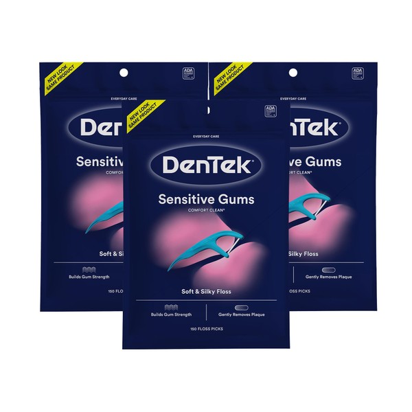DenTek Comfort Clean Sensitive Gums Floss Picks, Soft & Silky