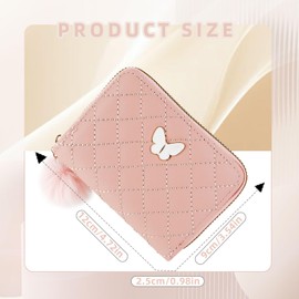 Energather Women's Purse, PU Leather Ladies Credit Card Holders for Women and Girls, Cute Small Purse with Fur Ball Women Wallets for Shopping, Dating, Travel (Black)