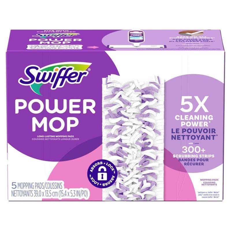 Procter & Gamble Swiffer PowerMop Multi-Surface Mopping Pad Refills, 5