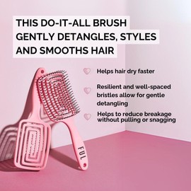 FUL Vented Hair Brush for Women, Flexible and High Performance Hairbrush for Showering, Blowdrying, Detangling and Wigs. Long Hair Shower Hairbrush, Dry Brush for Smooth Styling, Curly and Wavy Hair