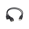 Villageboom USB 2.0 Double Plug Male to 2 Female -