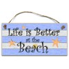 HmHome Wooden Seaside Plaque Life is better at the beach