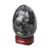 Manekieko Black Labradorite Egg-shaped Meditation Chakra and Home Decoration for