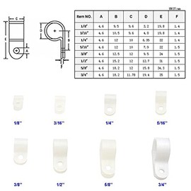 Ruidee Pack of 160 Cable Clamps Nylon R Clips Screw Fastening Cable Clamps for Cable Management (White/RXJ)