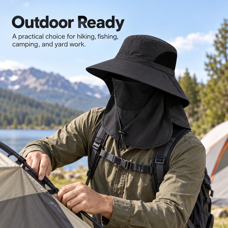 Outdoor Sun Hat for Hiking & Fishing – Wide Brim