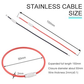 CooBigo 16 Pack Stainless Steel Loops 2mm Coated Wire Keychain Cable Large Key Rings 6 inch Key Chain for Luggage Tags, Key Tags, Keyrings, Kitchen Utensils, Duster-Assorted Colors