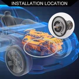 Hihaha No.212002W20A Car Thermostat for Nissan Bluebird 1997-2002 / Inner Engine Coolant Thermostats/Durable Metal / 1 Pcs Silver Tone