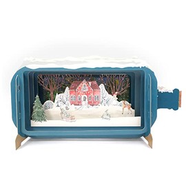 Message In A Bottle Festive Home & Snowman Pop Up Christmas Card By Alljoy Cards XMIB065