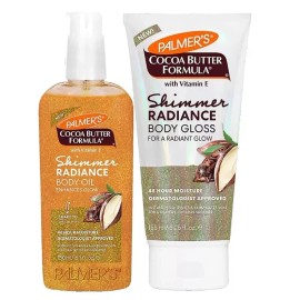 Palmer's Cocoa Butter FORM Shimmer Radiance Body Oil 5.1 oz + Body Gloss 5.25 oz