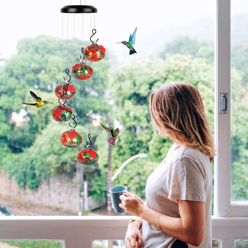 Headak Life Charming Wind Chimes Hummingbird feeders for Outdoors Hanging