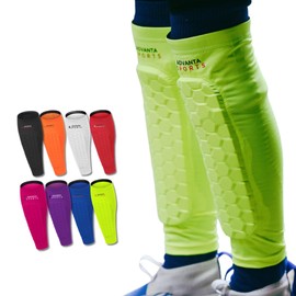 Advanta Sports Soccer Shin Guards for Kids Youth - Protective Soccer Gear Boys, Girls - Adults Men Women Compression Sleeve - Soccer, Football, Boxing, Biking Shin Pads, High Impact Resistant, 1 Pair