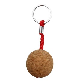 Seafard Floating Cork Keyring 35mm Wooden Ball - Buoyant Key Ring Float Sailing Boat Canoe Water Sports Accessories Dark Red
